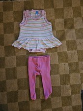 Baby Set Kleid mit Body ärmellos + Strumpfhose Topolino/Topomini Gr. 50/56 Rosa