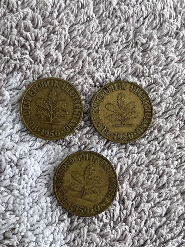 1950 pfennig 3 stück - -,