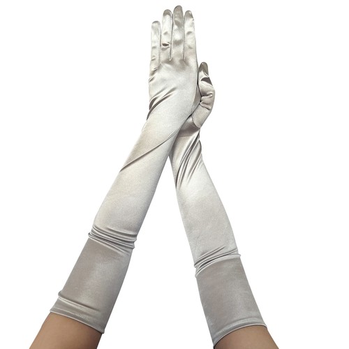 Paar lange satin armstulpen - 1,