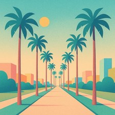 Pop Art Minimal Palmen Sommer