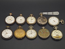 Konvolut mit 8 Taschenuhren,  4 mal Silber ein mal IWC Uhrwerk dabei.