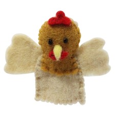 Fingerpuppe aus Filz Hahn