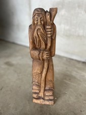 Geschnitzte Holzfigur Mann ausdrucksstark alt aus einem Stück ca. 45-50 cm