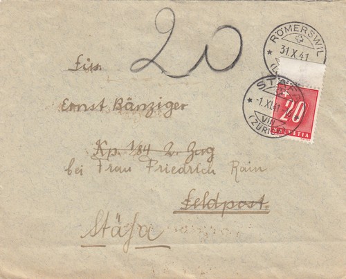 1941 römerswil als feldpost - 1941:,