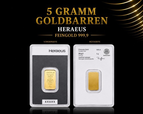 Goldbarren gramm 999 gold - 5g/gramm, 999.9