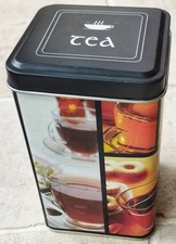 Teedose tea bebildert 7,8 x 12,5 cm Blechdose Aufbewahrung Kekse neuwertig