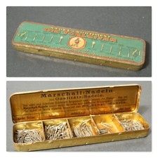 Alte große Marschall Grammophon Nadeldose Nadeln Blechdose Dose Tonleiter 5 Fach