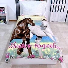 Pferd Decke Plaid 150x200cm Korallenfleece Plüsch Decke Einzelbett