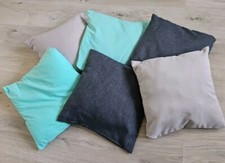 Kissenset Kissengarnitur grau türkis Dekokissen 6x Sofakissen Couch Wohnzimmer
