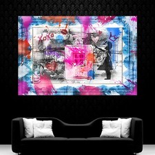 LEINWAND BILDER XXL ABSTRAKT PARFUM LIEBE LOVE HERZ GRAFFITI POP ART WAND POSTER