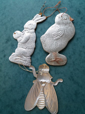 3 alte, geprägte silberne