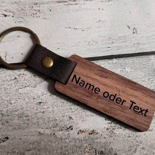 Holz schlüsselanhänger leder - holz,