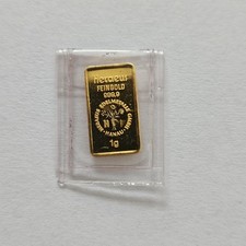 1 Gramm Goldbarren Heraeus Hanau Feingold Vintage  Gold Or Oro Goud