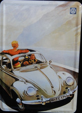 Blechpostkarte Mini-Blechschild Nostalgic Art VW Käfer Cabrio 10 x 14,5 OVP