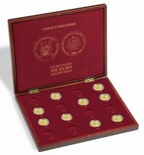 MÜNZKASSETTE VOLTERRA FÜR 16 DEUTSCHE 100-EURO-GOLDMÜNZEN ° UNESCO WELTERBE °