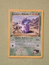 Pokémon Karte Giovannis Nidoran 75/132 • 1st Edition Gym Challenge Set  Pokemon