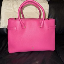 Aigner Fuchsiafarben Leder Handtasche Roma Tasche Damen Neuwertig