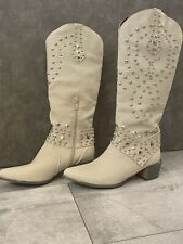 Damen Schuhe Cowboystiefel Beige Gr.39