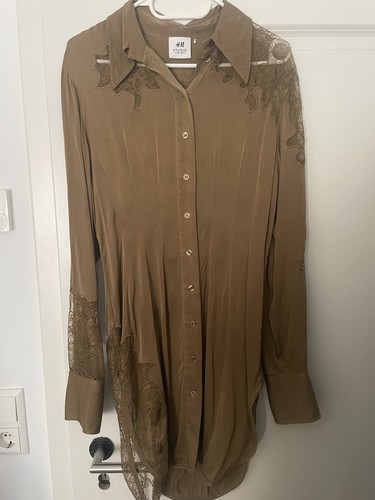 Satinbluse mit spitze - h&m,