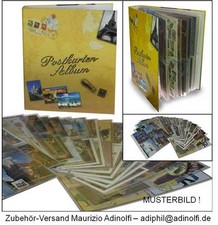 Neu: Sammelalbum für 160 Ansichtskarten Postkarten Album postcards erweiterbar !