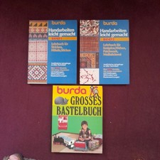 3 Burda Bücher 2 x Handarbeiten mit Schnittmusterbögen + 1 x Bastelbuch gratis
