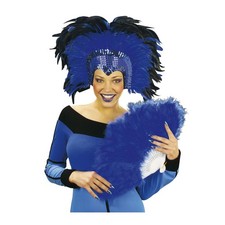 FEDERFÄCHER BLAU Karneval