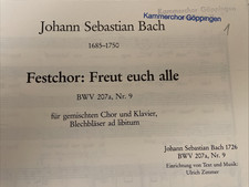11 Chornoten - J. S. Bach - „Festchor - Freut Euch alle"