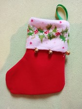 Weihnachten Deko Nikolausstiefel Stoff mit Schellen ca. 13 cm