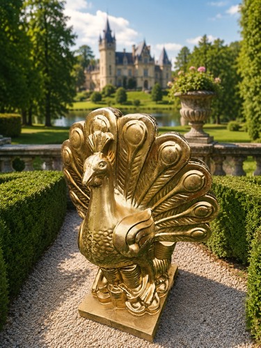 Elegante große pfau skulptur - pfau,
