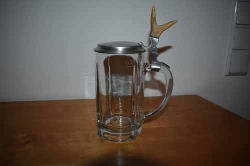Alter glasbierkrug mit - alter, 0,5