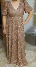 Abendkleid Cocktailkleid Ballkleid Abiye Pailletten Gold gr.42  *TOP