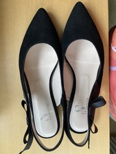 neu! * Scarpio* edle Slingback-Wildleder-Pumps * Schwarz Schleife * Gr. 39 * 5,5