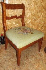 Stuhl, Biedermeier, Nr. 1, Esche, Spitzbein, Polster, schwer