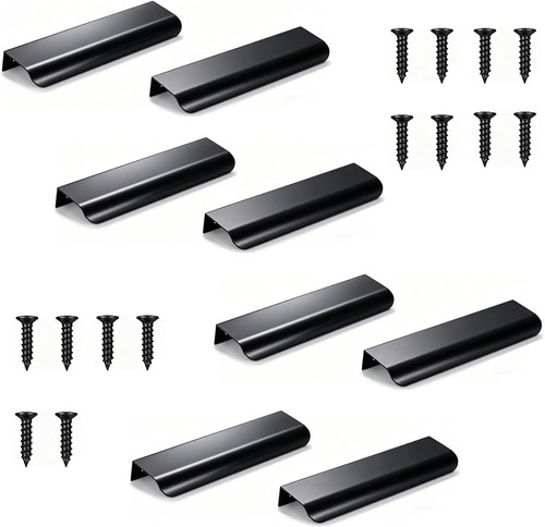 Möbelgriffe schwarz tlg - möbelgriffe, 8-tlg