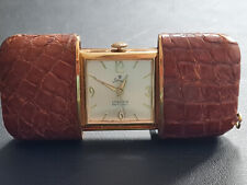 Elegante Reiseuhr Leder STOWA 50er Jahre 17 Rubine Handaufzug