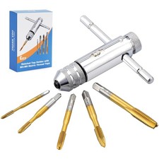 Gewindebohrer Set Gewindeschneider M3 M4 M5 M6 M8 Ratsche Titan