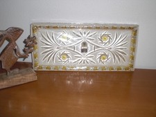 Kuchen-/Servierplatte Stollenplatte Glas rechteckig Vintage ca. 33x15