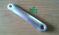 Alu Kurbel links Fahrrad silber Tretkurbel poliert  4-Kant 170 mm Pedalarm