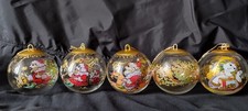 5 Rosenthal Glas Weihnachtskugeln. Design Björn Wiinblad.