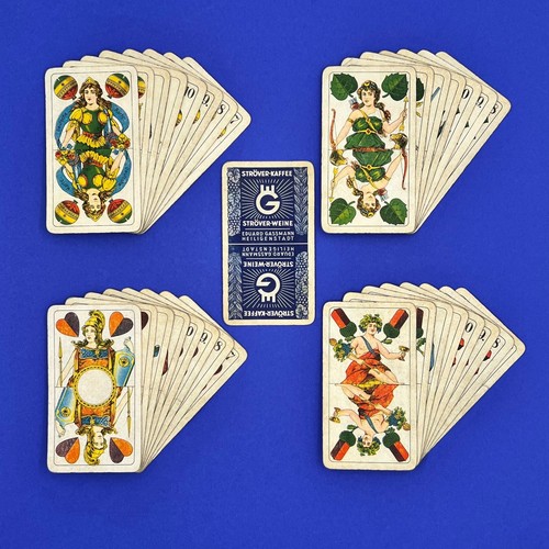 Altes antikes kartenspiel - antikes,