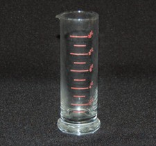 10 cl Meßzylinder Glas Glaszylinder 1cl Teilung rund mit Ausguss Standfuß