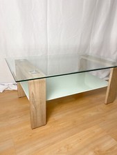 Couchtisch Sonoma Eiche Glasplatte 2-stöckig