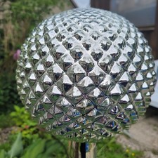 Groß Kugel Rosenkugel Glas Antikfinish 20cm Gartenkugel Bauernsilber Silber