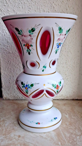 Poschinger überfangglas vase - poschinger,