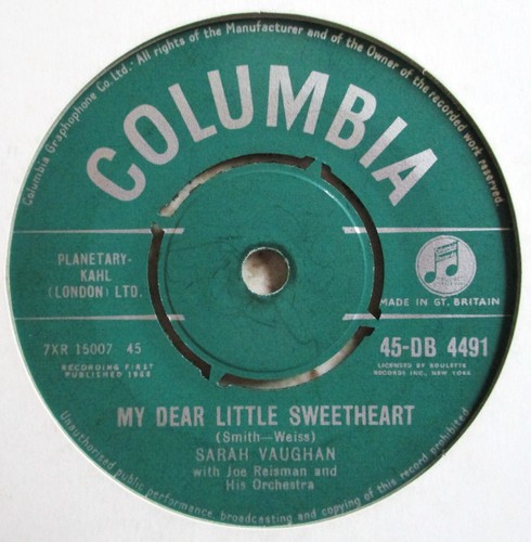 Sarah vaughan my - 7",