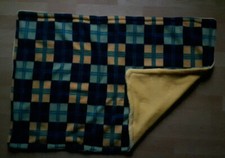  Babydecke , Kuscheldecke  , Handarbeit , gelb - kariert ,