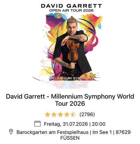 David garrett world - garrett, tour