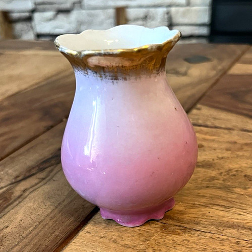 Porzellanvase klein rosa weiß - porzellanvase,