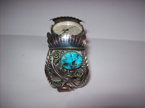 Navajo sterling silber uhr - silber, mit
