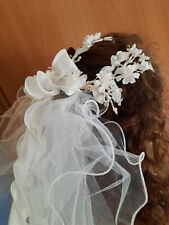 Exclusiv Modelle Kopfschmuck Brautschmuck Hochzeit kleiner Schleier weiß